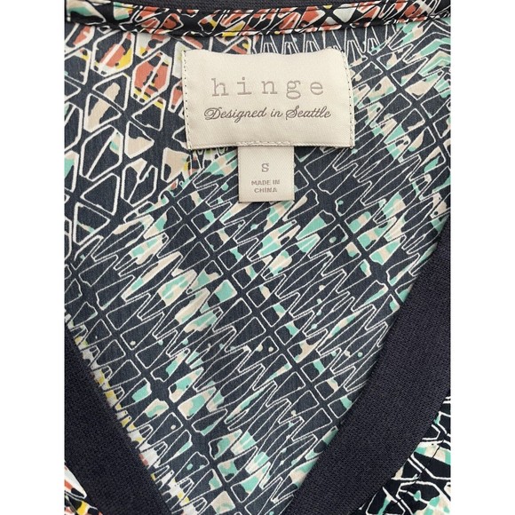 Hinge Womens Blue Zip Up Bomber Jacket Size Small Lightweight Long Sleeve - Picture 3 of 7